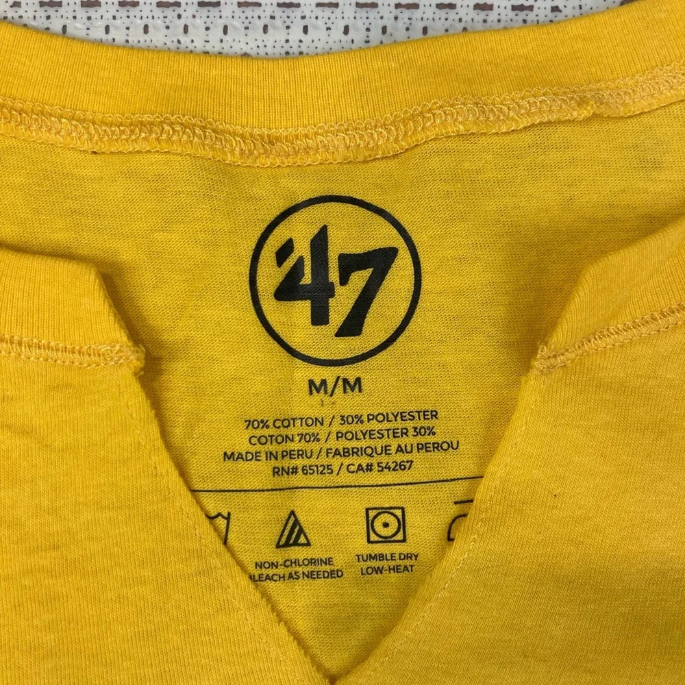 47  Yellow and Black Pittsburgh Steelers Short Sleeve Tee Size Medium - Picture 5 of 12